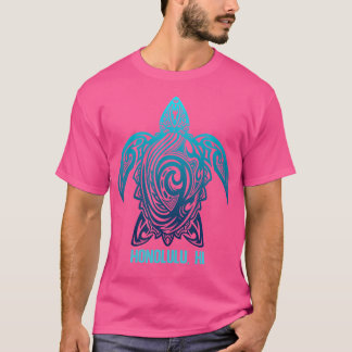 ホノルルハワイトライバルカメハワイアンサーファーディヴィ Tシャツ