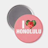 ホノルルハワイハイビスカスフラワーピンク マグネット (正面/裏面)