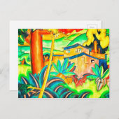 ホノルルハワイヴィンテージアーカラフルトホーム ポストカード (正面/裏面)