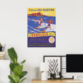 ホノルルハワイヴィンテージトラベル ポスター (ホームオフィス)