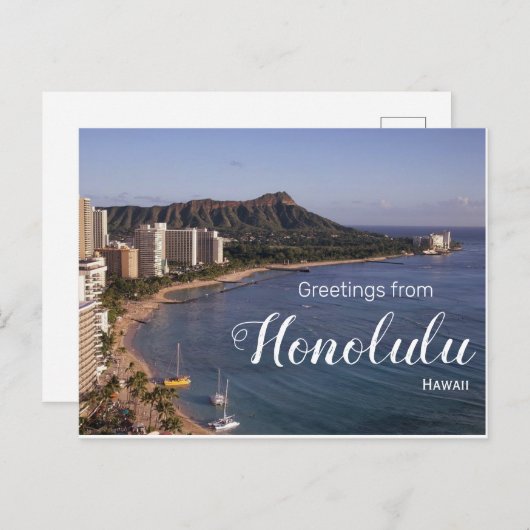 ホノルルハワイ名勝はがき ポストカード (正面/裏面)