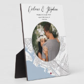 ホノルルハワイ結婚地図の婚約写真ギフト フォトプラーク (側面)