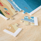 ホノルルハワイ – コースタルビューヴィンテージトラベル ジグソーパズル (側面)