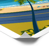 ホノルルハワイ – コースタルビューヴィンテージトラベル ポスター (角)