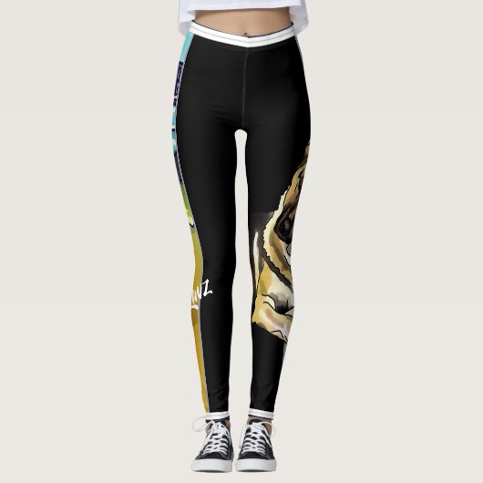 ホノルルハワイ、ジャーマン・シェパード(ペットネームを加えて下さい) レギンス (正面)