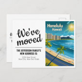 ホノルルハワイ – ヴィンテージコースタルビュー引っ越しました ポストカード (正面/裏面)