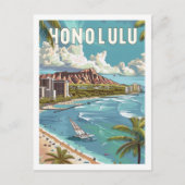 ホノルルハワイUSAヴィンテージトラベルプレイス ポストカード (正面)