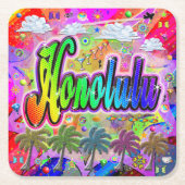 ホノルルビスタコ表現アスター スクエアペーパーコースター (正面)