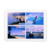 ホノルルビュー – ザペルーズラニカイビーチオアフ –  マグネット (横)