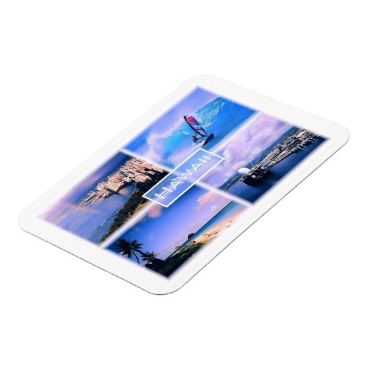 ホノルルビュー – ザペルーズラニカイビーチオアフ –  マグネット (左側)