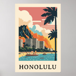 ホノルルレトロヴィンテージ旅行 ポスター