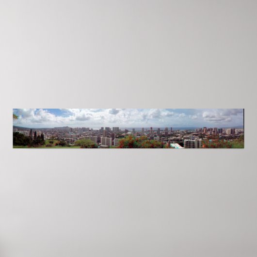 ホノルルワイキキダイヤモンド3Dアナグリフパノラマ ポスター (正面)