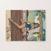 ホノルルヴィンテージバケーショントラベルプリント ジグソーパズル (横)