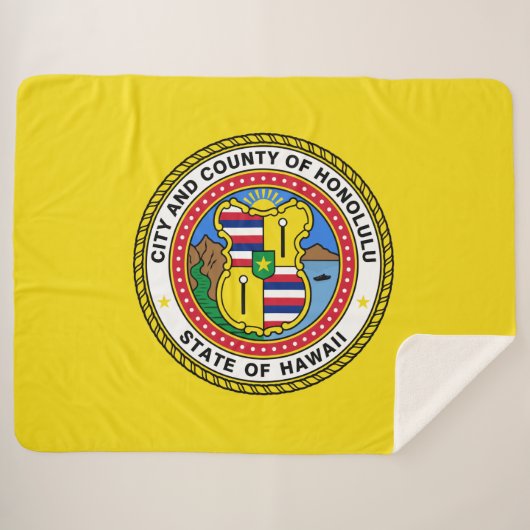 ホノルル国旗（ハワイ） シェルパブランケット (正面(横))