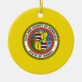 ホノルル国旗（ハワイ） セラミックオーナメント (正面)