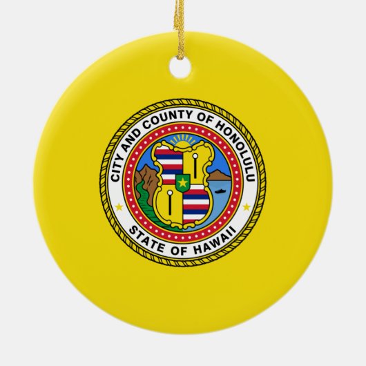 ホノルル国旗（ハワイ） セラミックオーナメント (裏面)