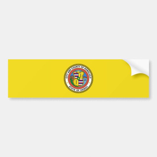 ホノルル国旗（ハワイ） バンパーステッカー (正面)