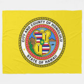 ホノルル国旗（ハワイ） フリースブランケット (正面(横))