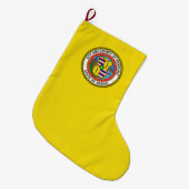 ホノルル国旗(ハワイ) ラージクリスマスストッキング (正面 (吊り時))