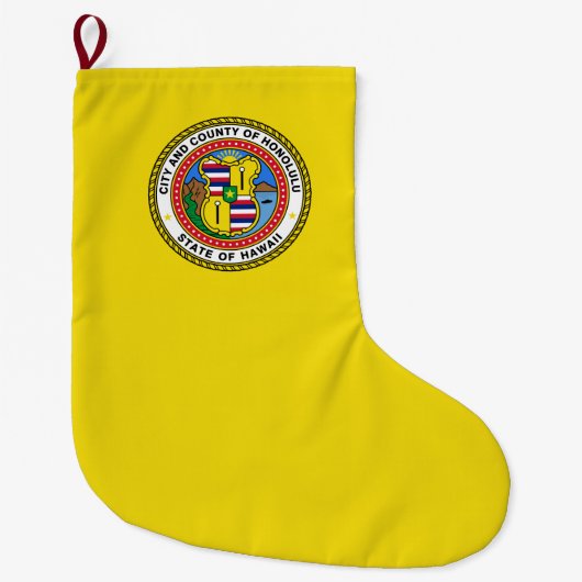ホノルル国旗(ハワイ) ラージクリスマスストッキング (正面)