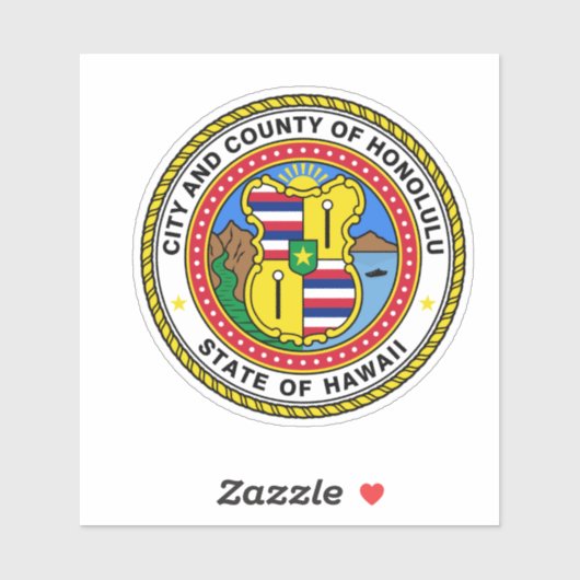 ホノルル市のエンブレム，ハワイのビニールシール シール (シート)