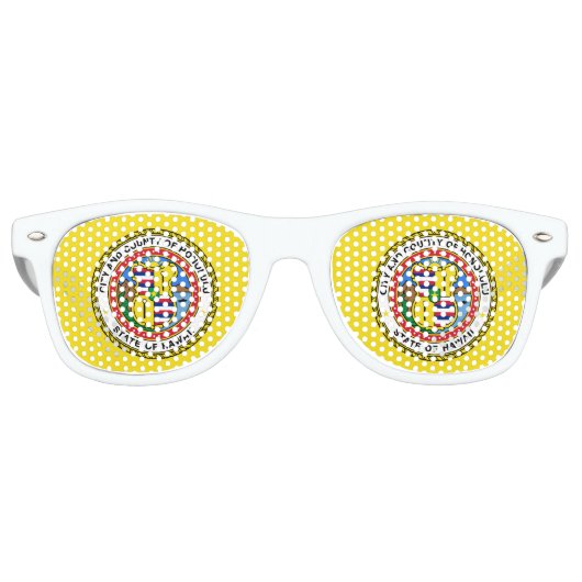 ホノルル市旗、ハワイレトロサングラス レトロサングラス (正面)