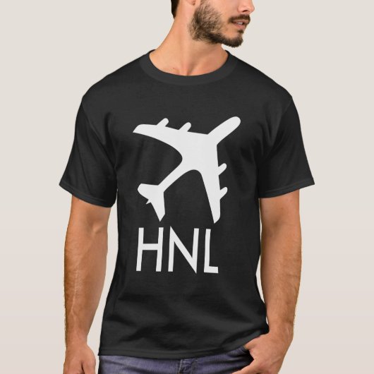 ホノルル空港コード荷物タグ ホノルル ハワイ アメリカ Tシャツ (正面)
