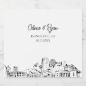 ホノルル結婚のシャンパンラベル スパークリングワインラベル (シングルラベル)