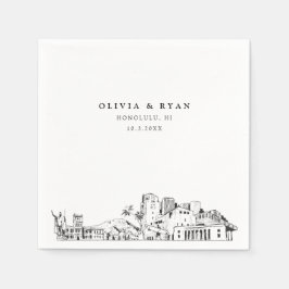 ホノルル結婚のミニマル紙 スタンダードカクテルナプキン