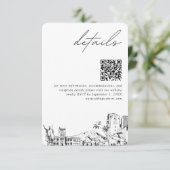 ホノルル結婚のモダン詳細QRコード エンクロージャーカード (スタンド正面)