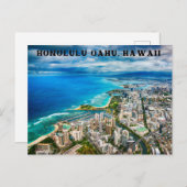 ホノルル・オアフ、ハワイハガキ ポストカード (正面/裏面)