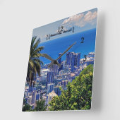 ホノルル、オアフ、ハワイ スクエア壁時計 (傾斜)