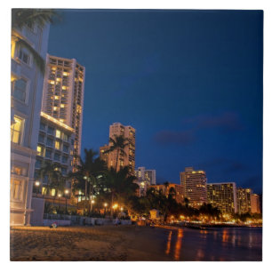 ホノルル、オアフ、ハワイ。夜間暴露 タイル