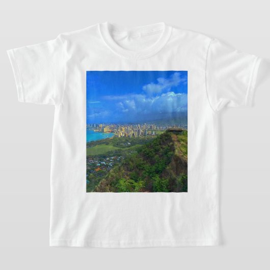 ホノルル、ハワイのスカイライン#1 Tシャツ (レイダウン)