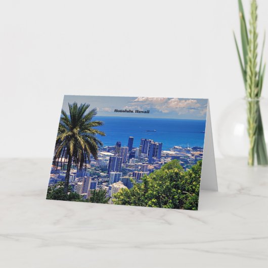 ホノルル、ハワイの美しい街並み カード (正面)