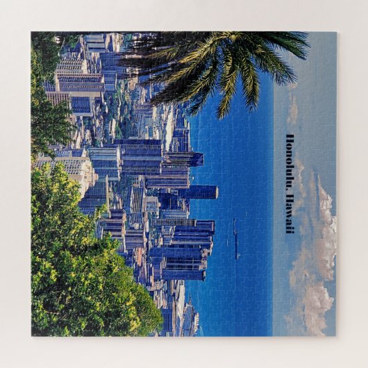 ホノルル、ハワイの美しい街並み ジグソーパズル (横)