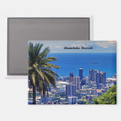 ホノルル、ハワイの美しい街並み マグネット (正面/裏面)