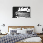 ホノルル，ハワイ – ダイヤモンドヘッドの表示 キャンバスプリント (インサイチュ (寝室))