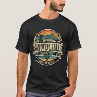 ホノルル ハワイ 空 旅行 バッジ Tシャツ