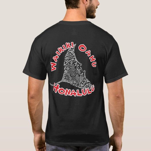 ホノルル/ワイキキ/オアフTシャツ Tシャツ (裏面)