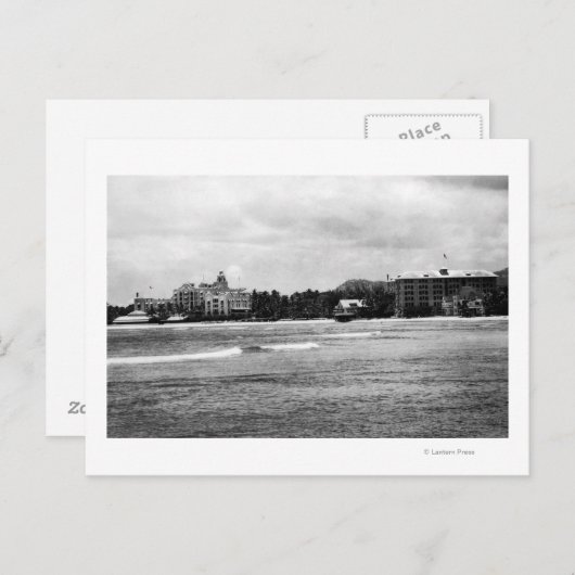 ホノルル， HA – モアナの景色と王室のハワイアン ポストカード (正面/裏面)