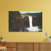 ホノルル, HI – レインボー滝の表示 キャンバスプリント (インサイチュ (リビング))