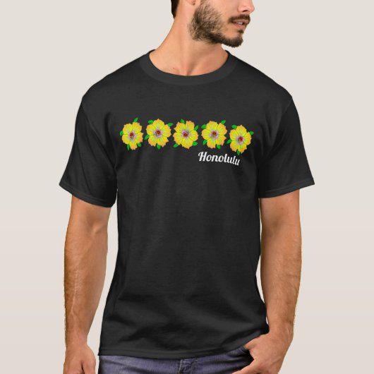 ホノル鮮やかルハワイハイビスカス花 Tシャツ (正面)