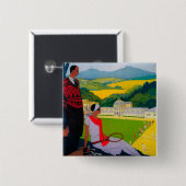 ホノーレベインヴィンテージポスターヨーロッパ 缶バッジ (正面&裏面)