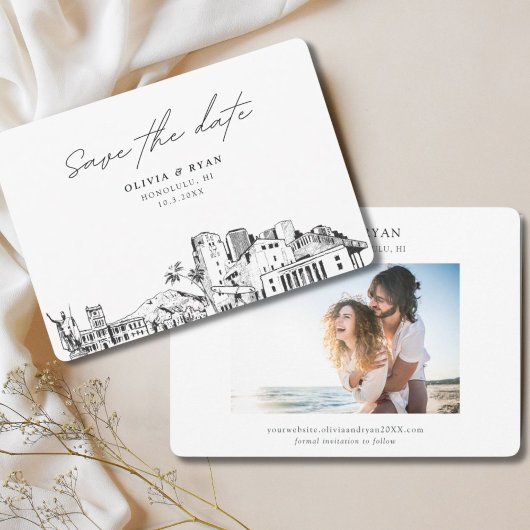 ホノ結婚ルモダンルの日付の保存 招待状