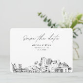 ホノ結婚ルモダンルの日付の保存 招待状 (スタンド正面)