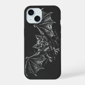 ホバリングするコウモリ - by BurnsInHell iPhone 15ケース (裏面)