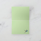 ホバリングするコリブリ - 透過背景。 サンキューカード (内部)