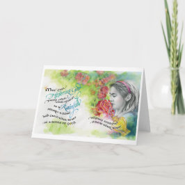 ホバリング神/降雨、折り畳みグリーティングカード、5"x7" カード