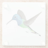 ホバリングJacobin Hummingbird – 透明。 ガラスコースター (裏面)